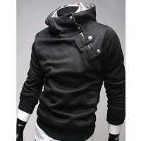 Hoodie Fashion Sweat Col Haut manches longues coton Outwear